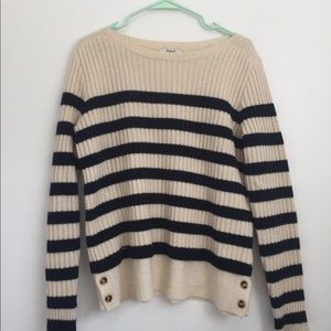 Madewell striped anchor light ivory ribbed sweater